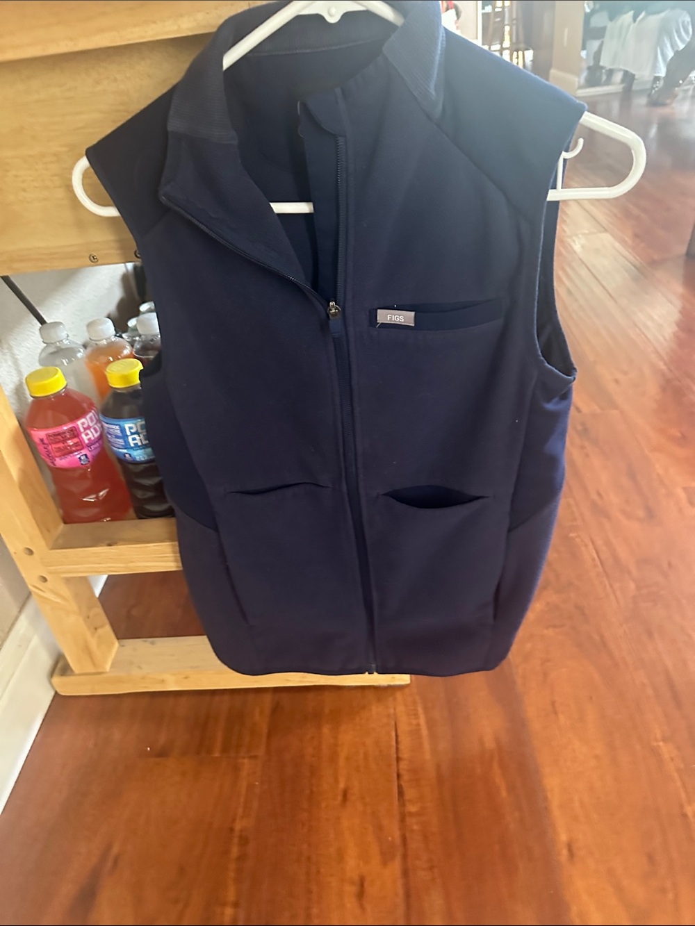 Figs Navy Sleeveless Zip Vest